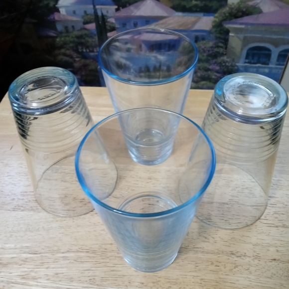 IKEA LIGHT BLUE 3 DRINKING GLASS🍷SIZE 5.75"×3.75",MADE IN BULGARIA. 🆕 - Picture 3 of 7